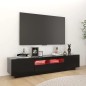 vidaXL TV-Schrank mit LED-Leuchten Schwarz 180x35x40 cm vidaXL TV-Schrank mit LED-Leuchten Schwarz 180x35x40 cm