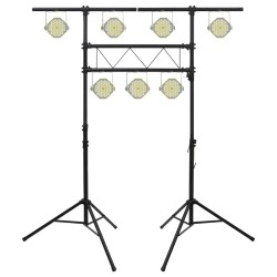 vidaXL Leuchtenstativ Schwarz 238x115x(180-300) cm Stahl