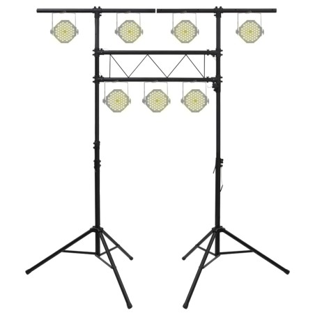 vidaXL Leuchtenstativ Schwarz 238x115x(180-300) cm Stahl