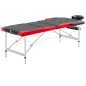 Massageliege Klappbar 3-Zonen Aluminiumgestell Schwarz und Rot Massageliege Klappbar 3-Zonen Aluminiumgestell Schwarz und Rot