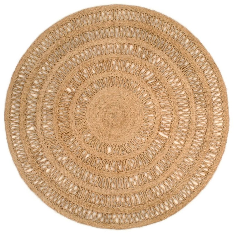 vidaXL Teppich Jute Handgeflochten 150 cm Rund vidaXL Teppich Jute Handgeflochten 150 cm Rund