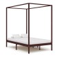 vidaXL Himmelbett-Gestell Dunkelbraun Massivholz Kiefer 140 x 200 cm vidaXL Himmelbett-Gestell Dunkelbraun Massivholz Kiefer 140 x 200 cm