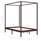 vidaXL Himmelbett-Gestell Dunkelbraun Massivholz Kiefer 140 x 200 cm vidaXL Himmelbett-Gestell Dunkelbraun Massivholz Kiefer 140 x 200 cm