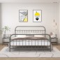 vidaXL Nachttische 2 Stk. Grau und Schwarz Metall und Glas vidaXL Nachttische 2 Stk. Grau und Schwarz Metall und Glas