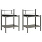 vidaXL Nachttische 2 Stk. Grau und Schwarz Metall und Glas vidaXL Nachttische 2 Stk. Grau und Schwarz Metall und Glas