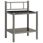vidaXL Nachttische 2 Stk. Grau und Schwarz Metall und Glas vidaXL Nachttische 2 Stk. Grau und Schwarz Metall und Glas