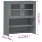 vidaXL Highboard-Oberteil MOLDE Grau 90x35x100 cm Massivholz Kiefer vidaXL Highboard-Oberteil MOLDE Grau 90x35x100 cm Massivholz Kiefer