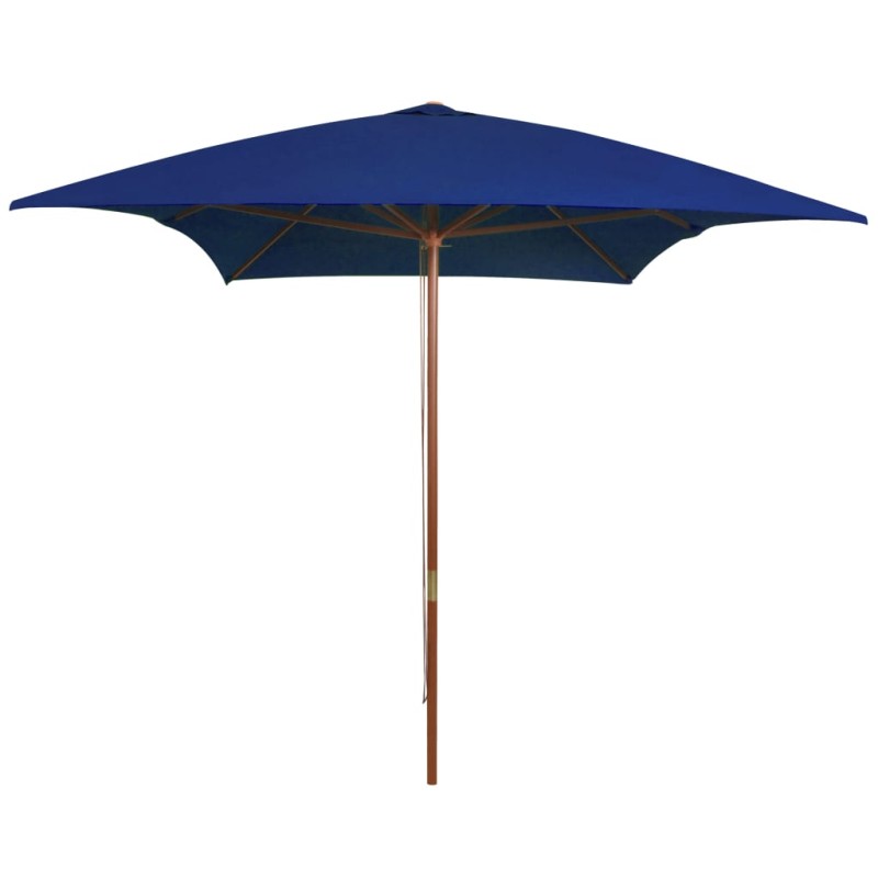 vidaXL Sonnenschirm mit Holzmast Blau 200x300 cm vidaXL Sonnenschirm mit Holzmast Blau 200x300 cm