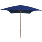 vidaXL Sonnenschirm mit Holzmast Blau 200x300 cm vidaXL Sonnenschirm mit Holzmast Blau 200x300 cm