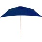 vidaXL Sonnenschirm mit Holzmast Blau 200x300 cm vidaXL Sonnenschirm mit Holzmast Blau 200x300 cm