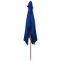 vidaXL Sonnenschirm mit Holzmast Blau 200x300 cm vidaXL Sonnenschirm mit Holzmast Blau 200x300 cm