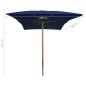 vidaXL Sonnenschirm mit Holzmast Blau 200x300 cm vidaXL Sonnenschirm mit Holzmast Blau 200x300 cm