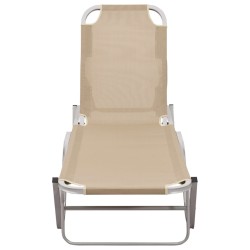 vidaXL Sonnenliege Aluminium und Textilene Creme