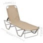 vidaXL Sonnenliege Aluminium und Textilene Creme vidaXL Sonnenliege Aluminium und Textilene Creme
