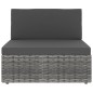 Modulares 2-Sitzer-Sofa Poly Rattan Grau Modulares 2-Sitzer-Sofa Poly Rattan Grau