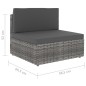 Modulares 2-Sitzer-Sofa Poly Rattan Grau Modulares 2-Sitzer-Sofa Poly Rattan Grau