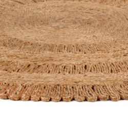 vidaXL Teppich Jute Handgeflochten 120 cm Rund