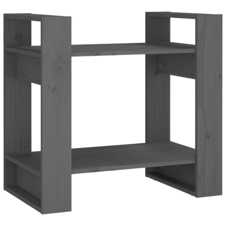 vidaXL Bücherregal/Raumteiler Grau 60x35x57 cm Massivholz Kiefer