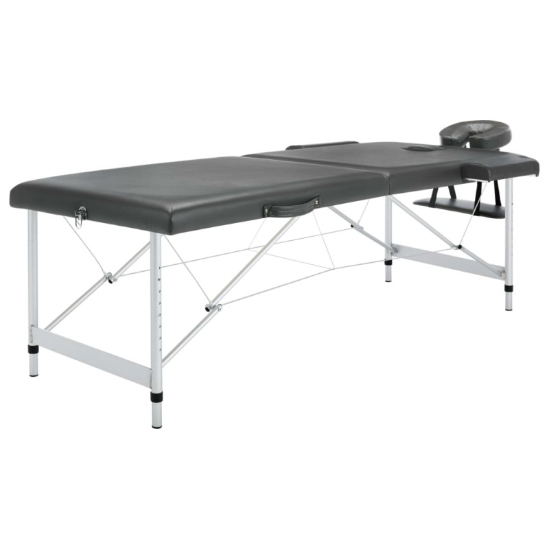 Massageliege 2-Zonen Aluminiumgestell Anthrazit 186x68 cm Massageliege 2-Zonen Aluminiumgestell Anthrazit 186x68 cm