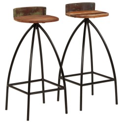 vidaXL Barhocker 2 Stk. Massives Altholz 