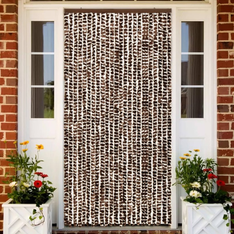 vidaXL Insektenschutz-Vorhang Braun und Weiß 100x220 cm Chenille vidaXL Insektenschutz-Vorhang Braun und Weiß 100x220 cm Chenille