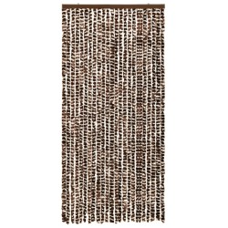 vidaXL Insektenschutz-Vorhang Braun und Weiß 100x220 cm Chenille