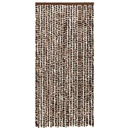 vidaXL Insektenschutz-Vorhang Braun und Weiß 100x220 cm Chenille