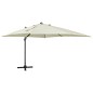 vidaXL Ampelschirm mit Mast und LED Sandfarben 300 cm vidaXL Ampelschirm mit Mast und LED Sandfarben 300 cm