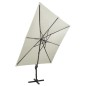 vidaXL Ampelschirm mit Mast und LED Sandfarben 300 cm vidaXL Ampelschirm mit Mast und LED Sandfarben 300 cm