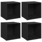 vidaXL TV-Schränke 4 Stk. Schwarz 37x35x37 cm Holzwerkstoff vidaXL TV-Schränke 4 Stk. Schwarz 37x35x37 cm Holzwerkstoff