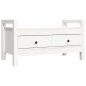 vidaXL Flurbank Weiß 80x40x43 cm Massivholz Kiefer vidaXL Flurbank Weiß 80x40x43 cm Massivholz Kiefer