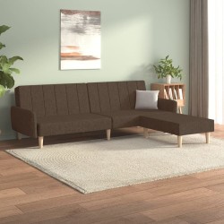 vidaXL Schlafsofa 2-Sitzer mit Fußhocker Braun Stoff