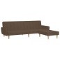 vidaXL Schlafsofa 2-Sitzer mit Fußhocker Braun Stoff vidaXL Schlafsofa 2-Sitzer mit Fußhocker Braun Stoff