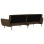 vidaXL Schlafsofa 2-Sitzer mit Fußhocker Braun Stoff vidaXL Schlafsofa 2-Sitzer mit Fußhocker Braun Stoff