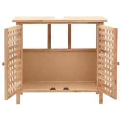 vidaXL Waschbeckenunterschrank Walnuss Massivholz 66x29x61 cm