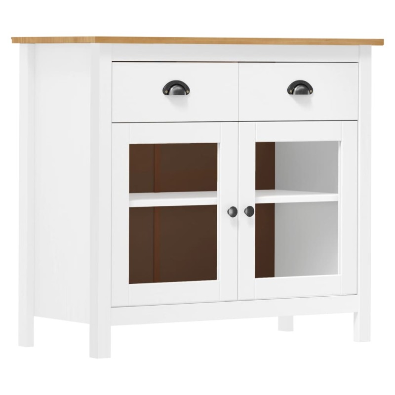 vidaXL Sideboard Hill Weiß 90x40x80 cm Massivholz Kiefer vidaXL Sideboard Hill Weiß 90x40x80 cm Massivholz Kiefer
