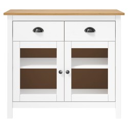 vidaXL Sideboard Hill Weiß 90x40x80 cm Massivholz Kiefer