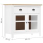 vidaXL Sideboard Hill Weiß 90x40x80 cm Massivholz Kiefer vidaXL Sideboard Hill Weiß 90x40x80 cm Massivholz Kiefer