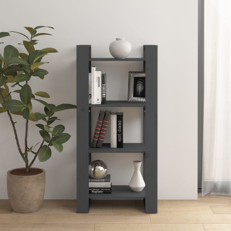 vidaXL Bücherregal/Raumteiler Grau 60x35x125 cm Massivholz vidaXL Bücherregal/Raumteiler Grau 60x35x125 cm Massivholz