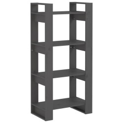 vidaXL Bücherregal/Raumteiler Grau 60x35x125 cm Massivholz