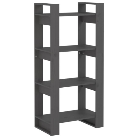 vidaXL Bücherregal/Raumteiler Grau 60x35x125 cm Massivholz