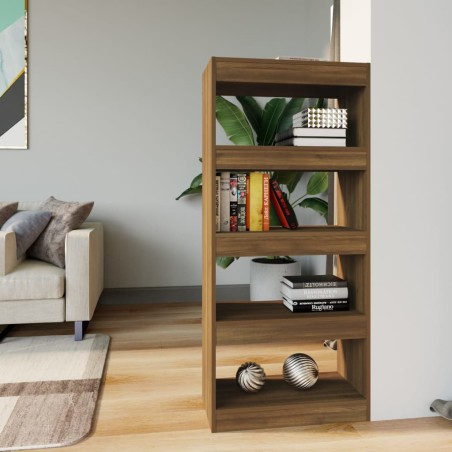 vidaXL Bücherregal/Raumteiler Braun Eichen-Optik Holzwerkstoff