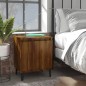 vidaXL Nachttische mit Metallbeinen 2Stk. Braun Eichenoptik 40x30x50cm vidaXL Nachttische mit Metallbeinen 2Stk. Braun Eichenoptik 40x30x50cm