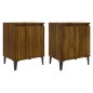 vidaXL Nachttische mit Metallbeinen 2Stk. Braun Eichenoptik 40x30x50cm vidaXL Nachttische mit Metallbeinen 2Stk. Braun Eichenoptik 40x30x50cm