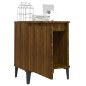 vidaXL Nachttische mit Metallbeinen 2Stk. Braun Eichenoptik 40x30x50cm vidaXL Nachttische mit Metallbeinen 2Stk. Braun Eichenoptik 40x30x50cm