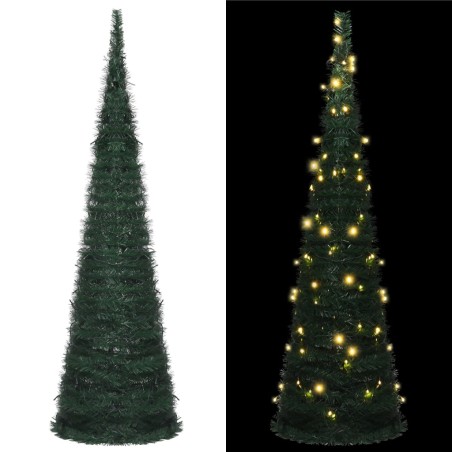 vidaXL Künstlicher Weihnachtsbaum Pop-up mit LED Grün 150 cm