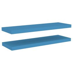 vidaXL Schweberegale 2 Stk. Blau 80x23,5x3,8 cm MDF