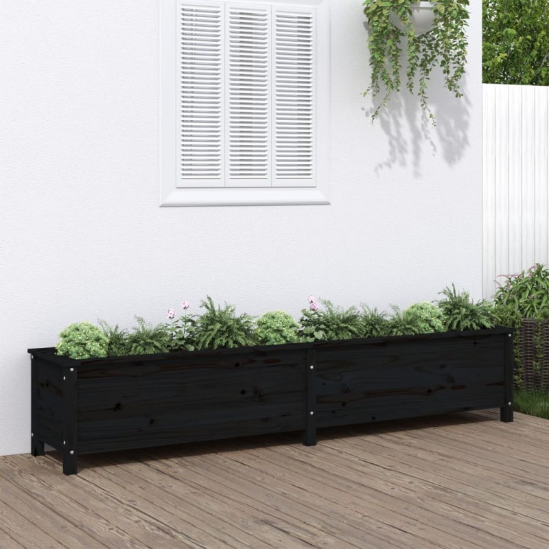vidaXL Hochbeet Schwarz 199,5x40x39 cm Massivholz Kiefer vidaXL Hochbeet Schwarz 199,5x40x39 cm Massivholz Kiefer