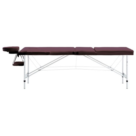 vidaXL Massagetisch Klappbar 3 Zonen Aluminium Dunkellila