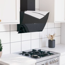 vidaXL Dunstabzugshaube 60 cm Stahl und Hartglas Schwarz